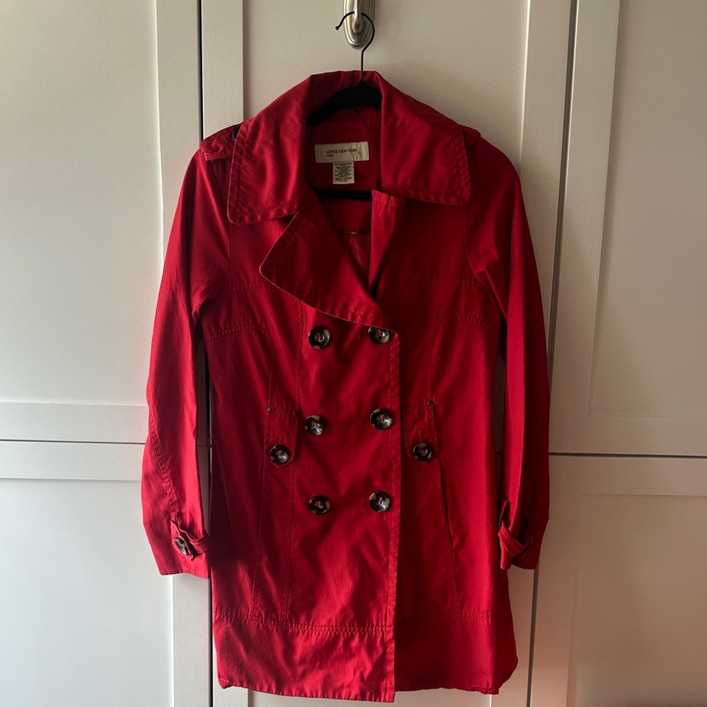 Jones New York Red Trench Coat